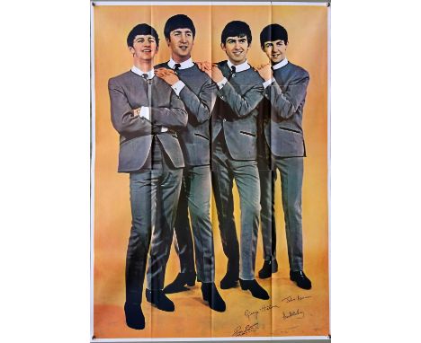 The Beatles - Large 1960's promotional poster of the Beatles, produced in the U.S.A., folded, 100 x 140 cm. 