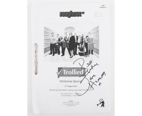 Jane Horrocks - Trollied Christmas Special script, signed to the front by Jane Horrocks, 68 pages. All proceeds donated to Ma