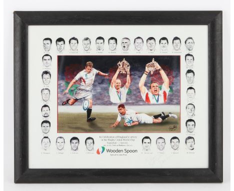 The America's Cup - Hand signed print by the artist Tim Thompson and showing a printed signature of the 1987 winner Alan Bond
