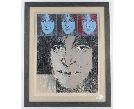 Ronnie Wood (b.1947) 'John' Artist Proof print of John Lennon, silkscreen, hand signed by Ronnie Wood, titled and numbered 'A