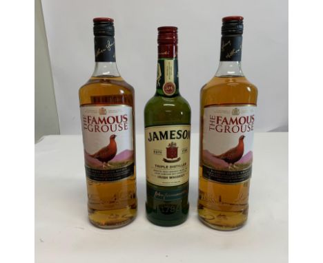 Two The Famous Grouse Blended Scotch Whisky 2 x 1ltr and a Jameson Irish Whiskey 700ml.
