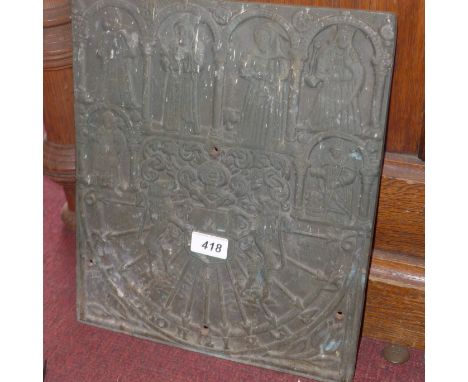 An early cast iron sundial. 36cm x 31cm 