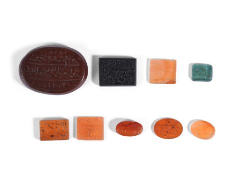 NINE ENGRAVED SEALS WITH PRAYERS AND OWNERS' NAMES PROPERTY FROM A PRIVATE GLYPTOLOGY COLLECTOR India and Afghanistan, 19th a