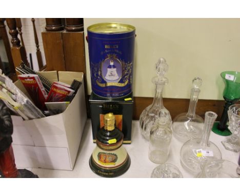 Three Bells Scotch whisky decanters, (unopened)