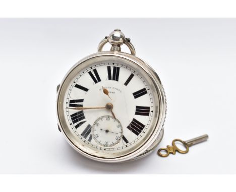 AN EARLY 20TH CENTURY, 'HARRIS STONE' OPEN FACE POCKET WATCH, key wound, round white ceramic dial signed 'Harris Stone, Leeds