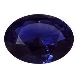 **ON SALE** Blue Sapphire Oval Shape EyeClean Clarity 7.05 Carat - EDR Certificate