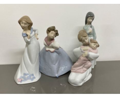 4x Nao by Lladro figures includes 1559 sweet nature, 1119 Becky, 1467 A hug of love and 1328 Kiss me, all with original boxes