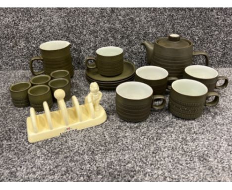 Part Denby tea service and Lurpak toast rack