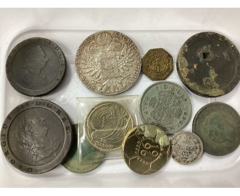 1780 Austria Maria Theresia (Posthumous) Silver 1 Thaler Coin, together with a 1797 'Cartwheel' Penny, two 1797 'Cartwheel' T