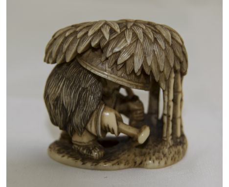 Japanese Very Fine 19th Century Ivory Netsuke. Unsigned. 1.25 Inches High. Excellent Condition.