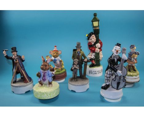 Collection of Musical Toys comprising Musical Chimney Sweep, Photographer, 'For Auld Lang Syne' Drunken Scotsman, Hidamel Bun