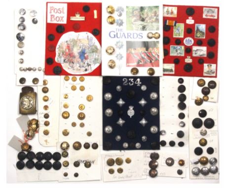 Buttons, uniform, military, police, navy and civilian, mostly carded displays, a few livery, a Turkish WW1 belt buckle and a 