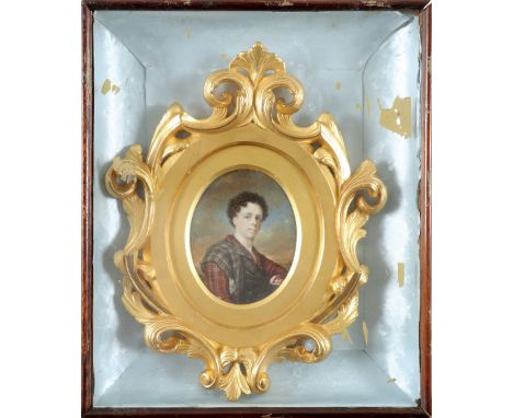 λ Louis-Marie Autissier (French 1772-1830) Portrait miniature of a gentleman dressed in tartan Signed and dated 1813, and ins