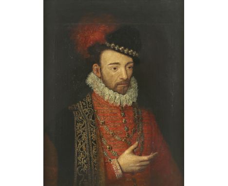 Manner of Franηois Clouet Portrait of Charles IX of France (1550-1574) Oil on canvas 75 x 55.5cm; 29½ x 21¾in Provenance: Hen