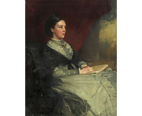 Robert Herdman, RSA (Scottish, 1829-1888) Portrait of Mrs Scott-Moncrieff Signed with monogram and dated 80 Oil on canvas 132