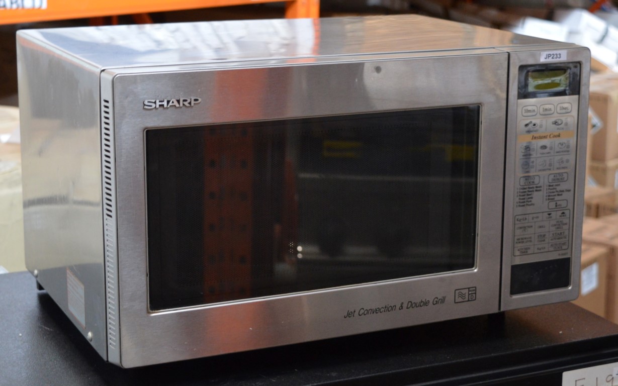 1 x Sharp R83STM Jet Convection & Double Grill 900w Microwave Oven Stainless Steel Finish CL