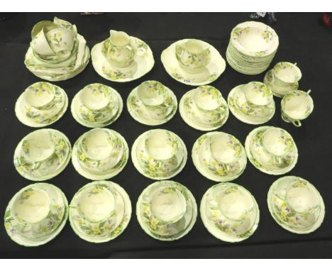 88 piece Royal Doulton April 2000 Australian registered tea service, hairline crack to cup. Not available for in-house P&amp;