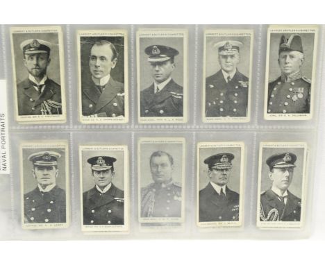 Lambert &amp; Butler 1915 Naval portrait cigarette cards, set of fifty, (eight cards missing). P&amp;P Group 1 (£14+VAT for t