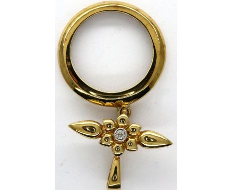 9ct gold half sovereign press in mount, 4.5g. P&amp;P Group 1 (£14+VAT for the first lot and £1+VAT for subsequent lots) 