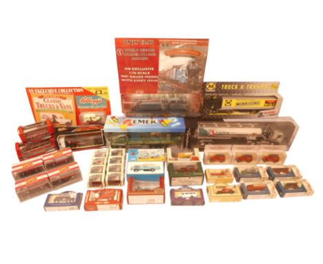 A group of thirty seven die cast commercial vehicles including lorries, a Corgi milk tanker, a London Haulage FLS truck. (1 b