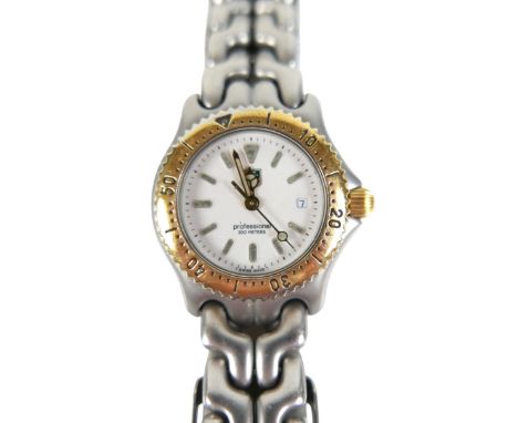 A ladies Tag Heuer professional bracelet wristwatch quartz movement, number P88634, S95.815, 31.3mm case including button, wi