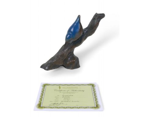 Andrew Glasby (British, b. 1970): a limited edition life sized bronze sculpture of a Nuthatch, signed and numbered 11/75, 20 
