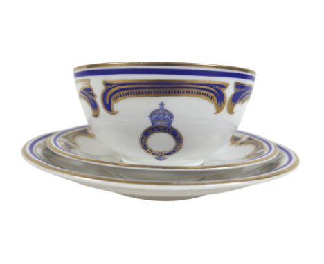 A Copeland Spode trio for the Royal Yacht H.M.Y. Victoria and Albert III from the official state dinner service for King Edwa