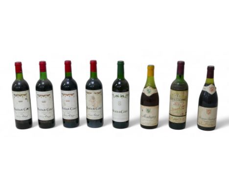 A mixed parcel of red wine, including a bottle of Chateau-Lascombes Margaux 1972, Montagny 1980, Bourgogne Passetoutgrains 19