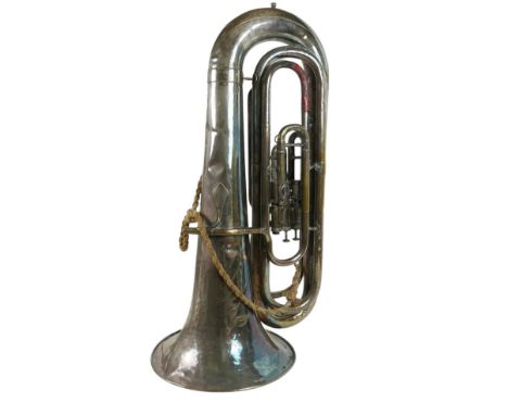 A Besson &amp; Co 'Prototype' silver plated tuba 46 by 33 by 80cm. 