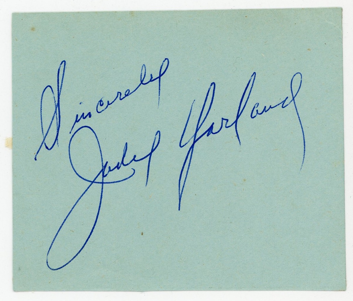 Judy Garland autograph Judy Garland autograph, taken from small ...