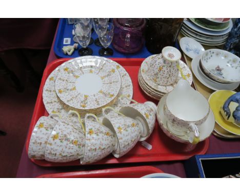 Royal Grafton Bone China Tea Service, 'Chantilly' pattern, twenty one pieces:- One Tray