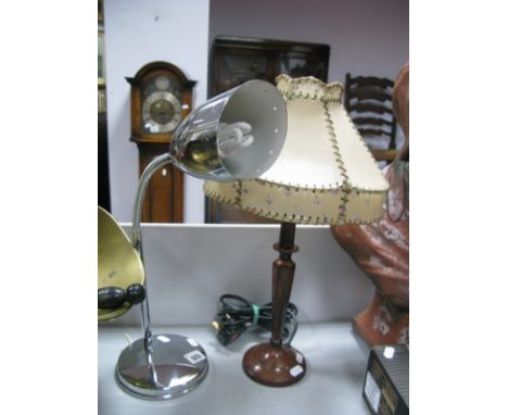 A Chrome Desk Lamp and an Art Deco style Table Lamp.