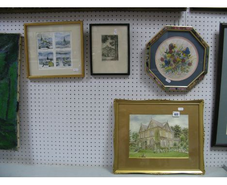 W. Wilkinson 'Freehold House, Norbury' watercolour 19.5cm x 27cm, signed lower right, A. Hearsum Limited Edition print, Hope 