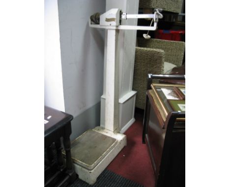 R. Whitelaw of Newcastle Floor Standing Scales, to weigh 24 stone, with attached weights.  