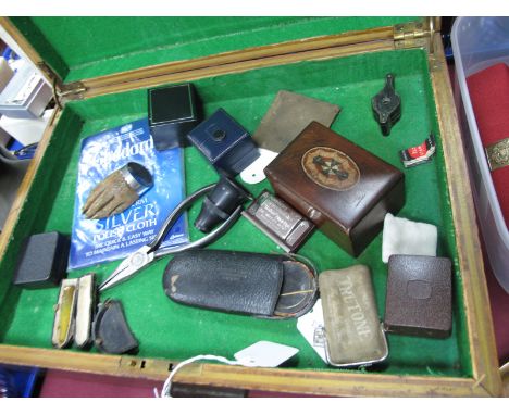 An Early XX Century Beaver Foot Brooch, the mount engraved "K & D.O.H Aug 16 1923"; a cheroot holder in case, spectacles, Hoh