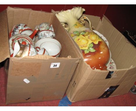 Royal Doulton Old Leeds Sprays and Other Dinner Ware, 'Oxford' jardiniere, vase, Japanese tea ware, Pifco infra red lamp by W