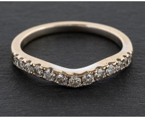 A Goldsmiths & Co, 18ct gold, 'Wishbone', round, brilliant-cut diamond, half eternity ring, total diamond weight 0.38ct accor