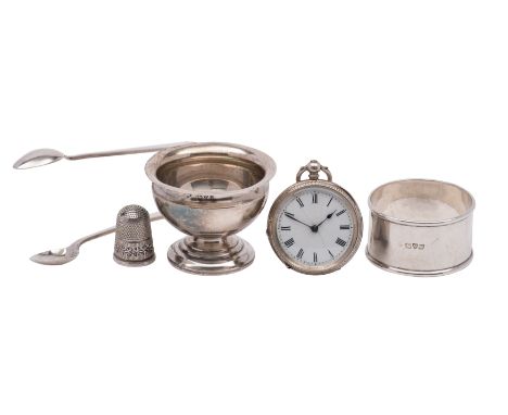 A quantity of Chester silver items comprising, an egg cup,  maker Herbert Crompton for Jones & Crompton, 1903, a serviette ri