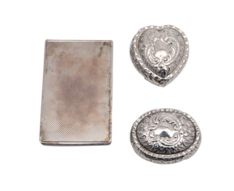 A George VI silver rectangular powder compact, maker Dyas Beverley Hampton, London 1947, of rectangular shape with engine tur