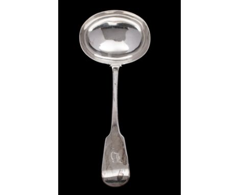 A George III silver Fiddle pattern soup ladle, makers Sarah and John William Blake, London 1815, 211.5gms, 6.8ozs.