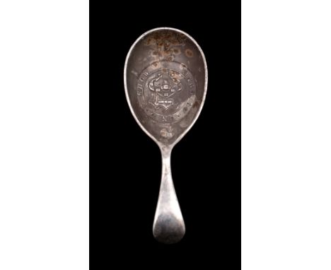 A George V silver caddy spoon, maker Henry Atkin, Sheffield 1913 inscribed 'Darlington Dog Show', 0.7ozs.