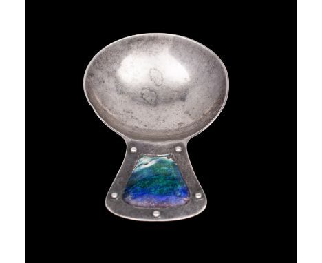A Liberty &amp; Co. Art Nouveau silver and enamel caddy spoon, Birmingham 1909, 0.59 ozs.