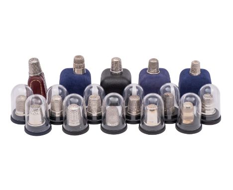 Sixteen assorted Birmingham Thimbles, Various dates and makers to include HG & S, AJ Poole,J.S,O.A,C.M,  68gms. 