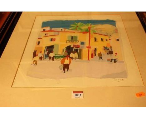 Alex Ayliffe - Street scene, print; and Ronald Maddox (1930-2018) - Greenwich waterfront Royal Naval College, print (2)
