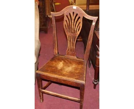 A collection of four various 19th century country panel seat dining chairs and one other lacking pad seat (5)