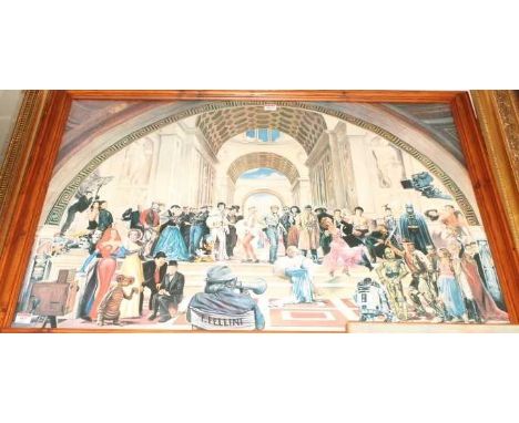 A 100 Years of film poster print, after the 1994 original by Renato Casaro, in a pine frame, max. dimensions 79 x 112cm.