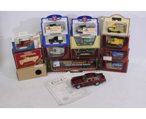 Danbury Mint - Corgi - Lledo - 14 x models including a Danbury Mint Aston Martin DB5 in Dubonnet with its certificate, it app