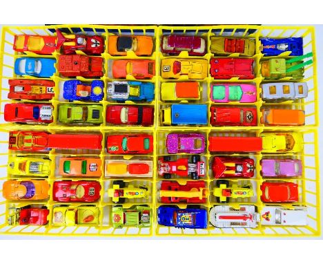 Matchbox - A 1970s Matchbox 48 x car Carry Case with 4 x trays and 48 x vehicles including AMX Javelin # 9, Mustang Wild Cat 
