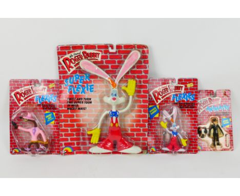 LJN Toys - Who Framed Roger Rabbit - Flexies - Animates. A selection of Three carded figures from Who Framed Roger Rabbit by 