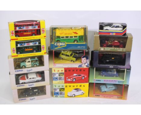 Corgi - Vanguards - Seerol - Gama - 14 x boxed vehicles including Lovejoy Morris Minor # 96757, Mr Bean Mini # 96011, Vauxhal